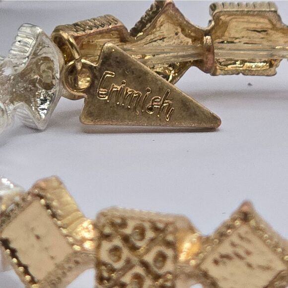 "5/$25" Eremish Geometric Gold & Silvertone Stretch Bracelet Sz Small - Picture 2 of 7